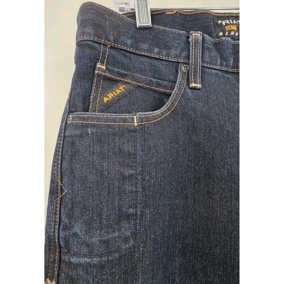 ARIAT REBAR M4 RELAXED DURASTRETCH BOOT JEANS MENS SIZE 34 X 32 KNIFE POCKET EUC - Picture 5 of 14